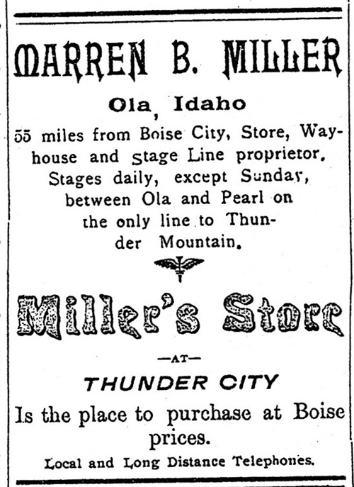 Warren B. Miller,Ola and Miller's Store at Thunder City